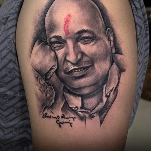 Portrait tattoo by Mukesh Waghela at Moksha Tattoo Studio, Goa