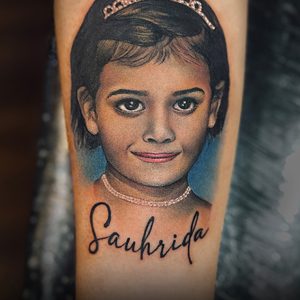 Portrait tattoo by Mukesh Waghela at Moksha Tattoo studio, Goa