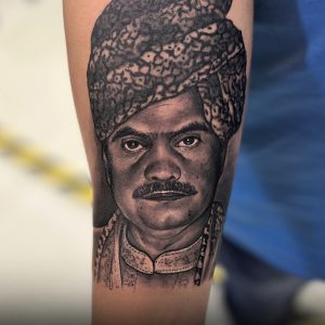 Portrait tattoo by Mukesh Waghela at Moksha Tattoo studio Goa